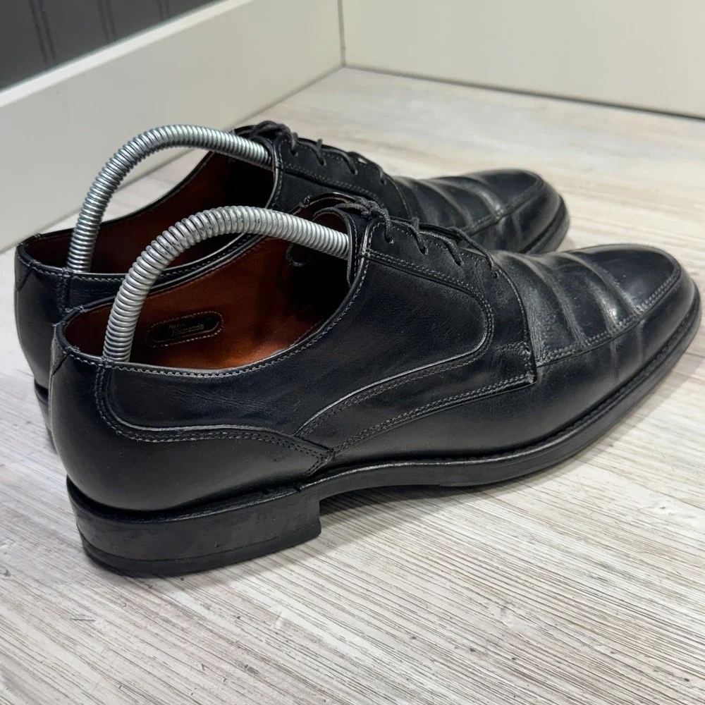 Mens Allen‎ Edmonds Montgomery Black Leather Work Dress Oxfords Shoes Size 8.5